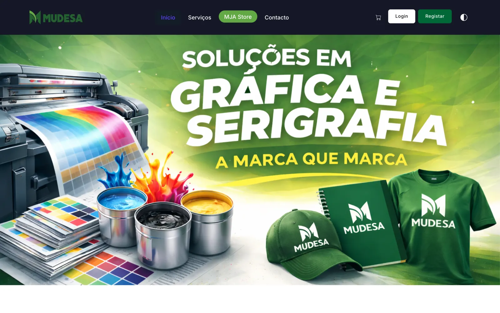 Site da MUDESA, desenvolvido por Adérito De Barros